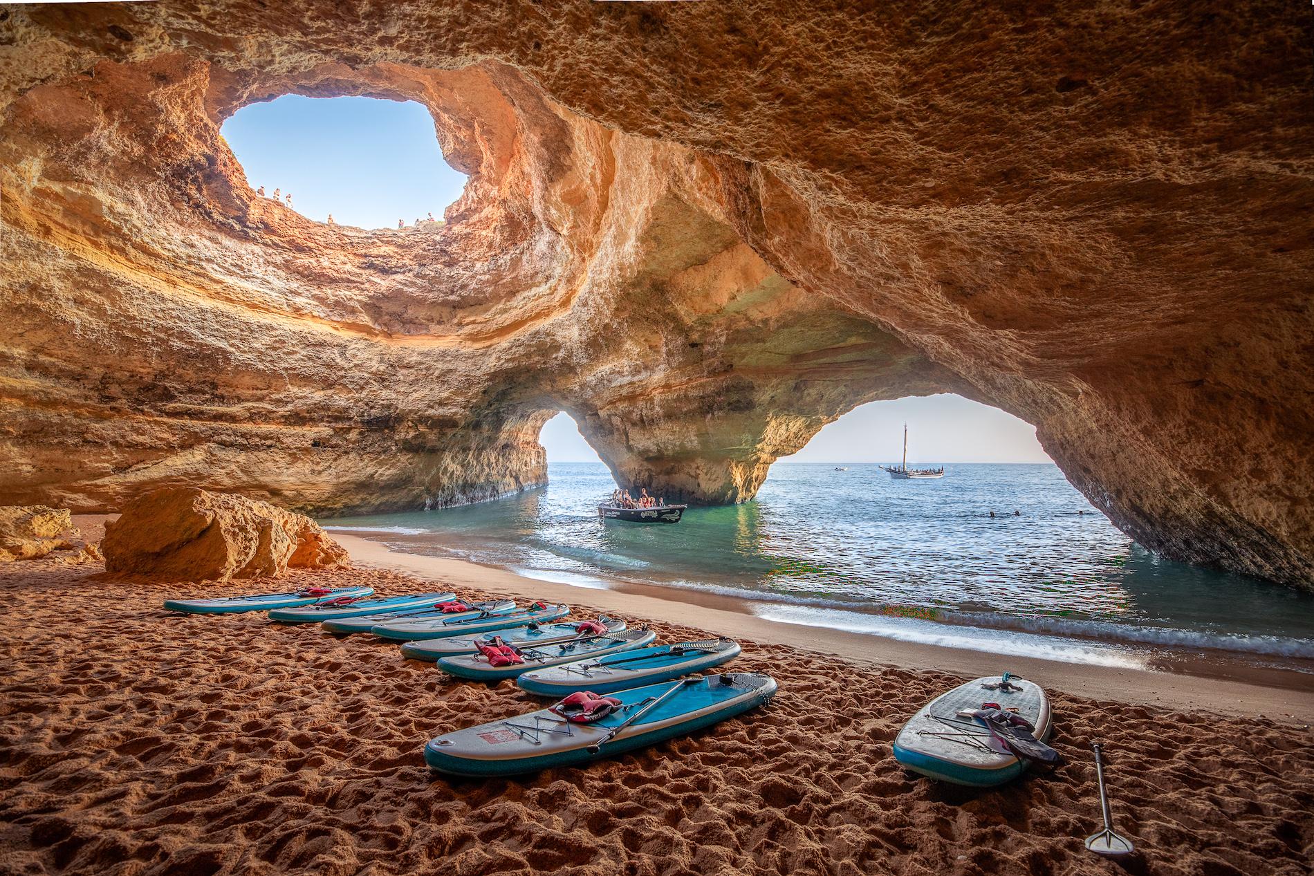 cave beach in benagil algarve portugal